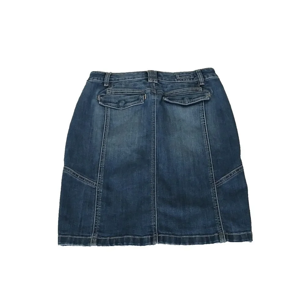 White House Black‎ Market Womens Blue Denim Skirt Size 4 32 Waist- Long 16